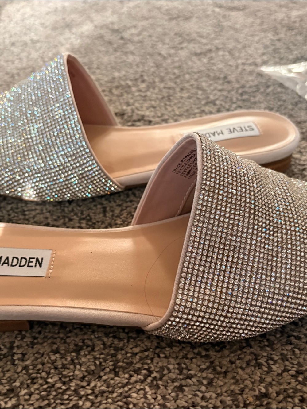 Steve Madden - Trace- R Rhinestone Silver Crystal Slides - Picture 2 of 8